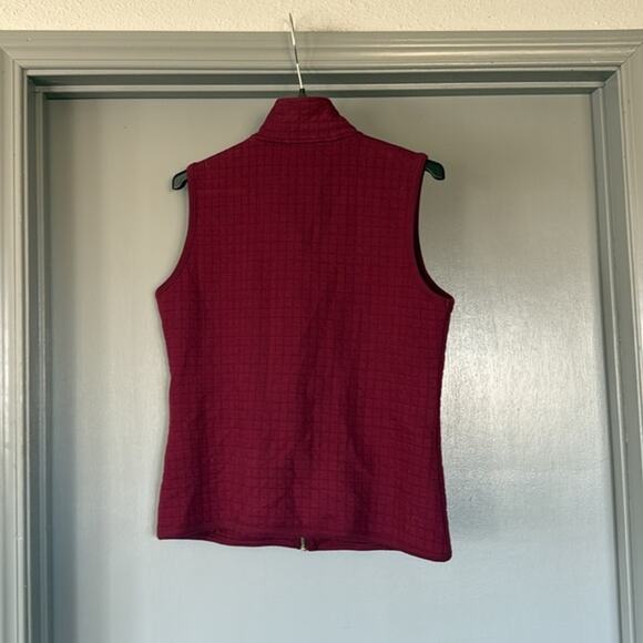 Karen Scott Sport Full Front Zip Women's Maroon Vest Zip Pockets sz S - Picture 2 of 5